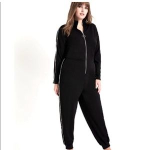 Eloqui rhinestone -plus size - jogger jumpsuit
